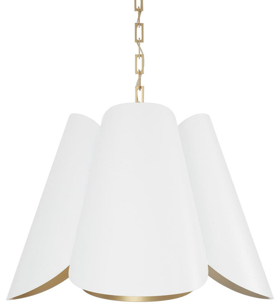 Capital Lighting 355441 Maeve 27"W Pendant - Matte Brass / White