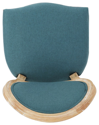 GDF Studio Phinnaeus French Country Fabric Dining Chairs (Set of 2), Dark Teal