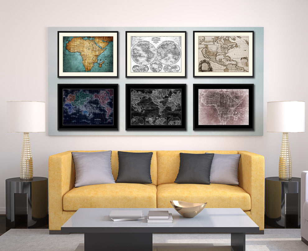 Africa Mapmaker Vintage Vivid Sepia Map Canvas, 16"x21"