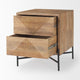 Cairo Light Brown Solid Wood 2 Drawer Accent table