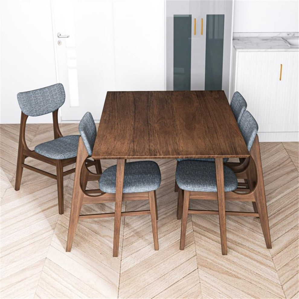 Verona Modern Style Solid Wood Walnut Rectangular Kitchen&Dining Room Table