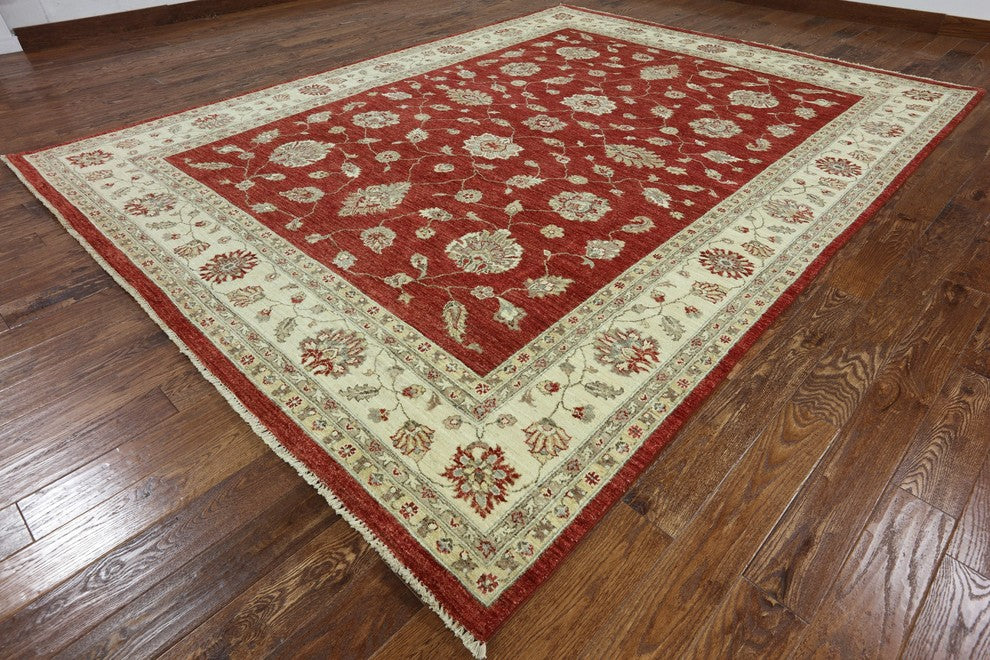 9'x12' Traditional Oushak Style Hand Knotted Peshawar Rug, W2513