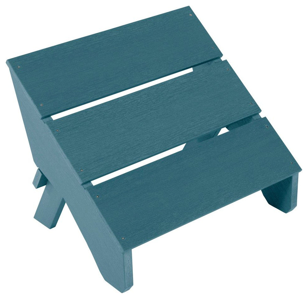 Italica Modern Folding Ottoman, Nantucket Blue