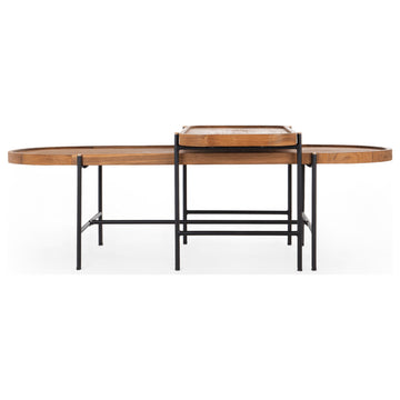 Oval Wooden Tray Coffee Table Set, dBodhi Coco, 17/25"w X 33/63"d X 19/16"h