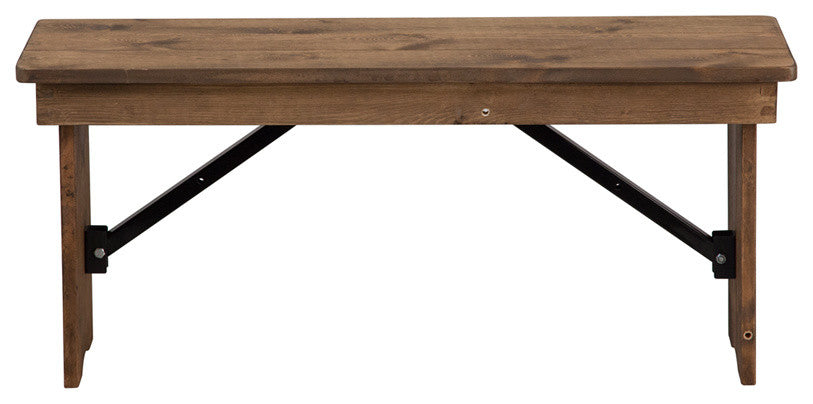 40'' x 12'' Antique Rustic Solid Pine Folding Farm Bench
