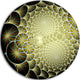 Yellow Symmetrical Unique Fractal Design, Floral Round Wall Art, 11"