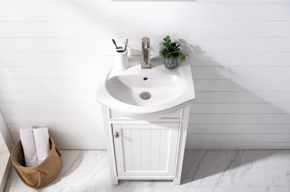 Marian Transitional White 20" Single Sink Vanity