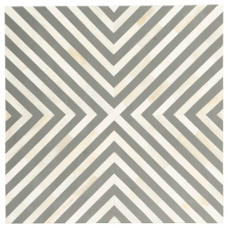 Anais Bone Inlay End Table, Grey Geometric