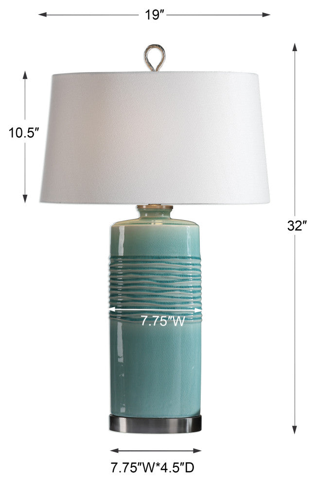Uttermost Rila Distressed Teal Table Lamp