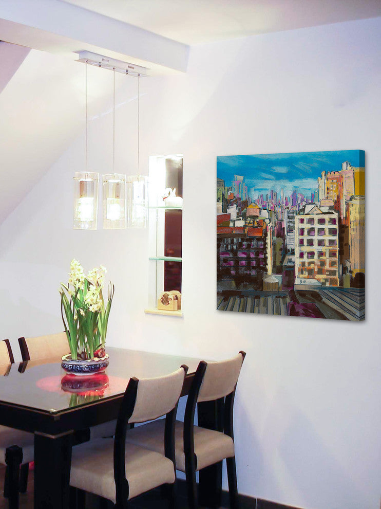 "Towards the Freedom Tower" Painting Print on Wrapped Canvas, 18x18