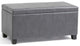 Dover 36" W Rectangle Storage Ottoman Bench in Stone Gray Faux Leather