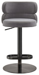 LUXMOD Velvet Counter Bar stool with Height Adjustable and Swivel, Grey