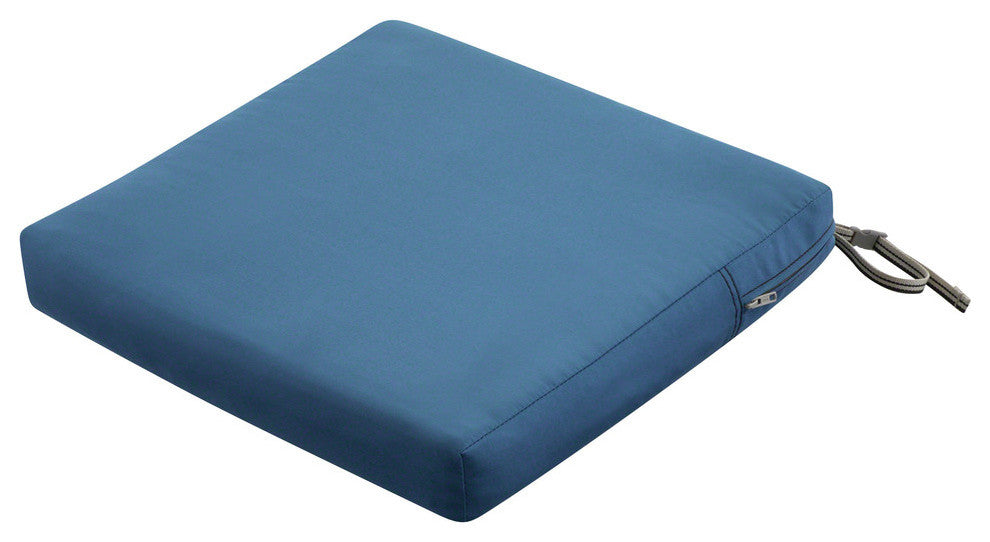 Square Patio Seat Cushion Slip Cover and Foam, Empire Blue, 19"x19"x3"