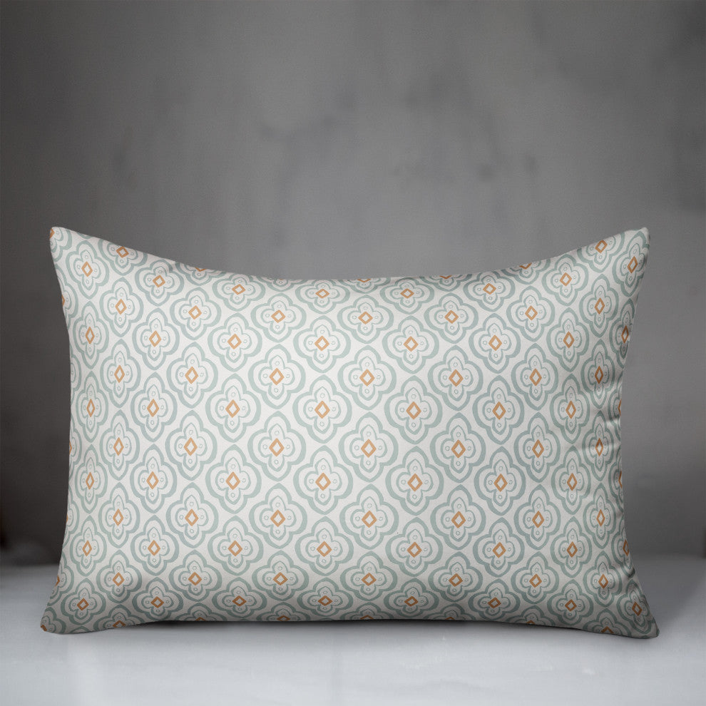 Blue Quatre on White 20x14 Spun Poly Pillow