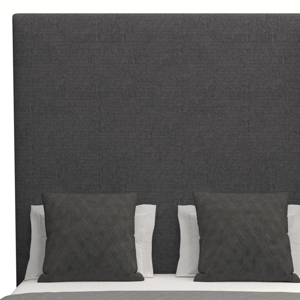 Nativa Interiors Moyra Plain Bed, Charcoal, Queen, Headboard: High