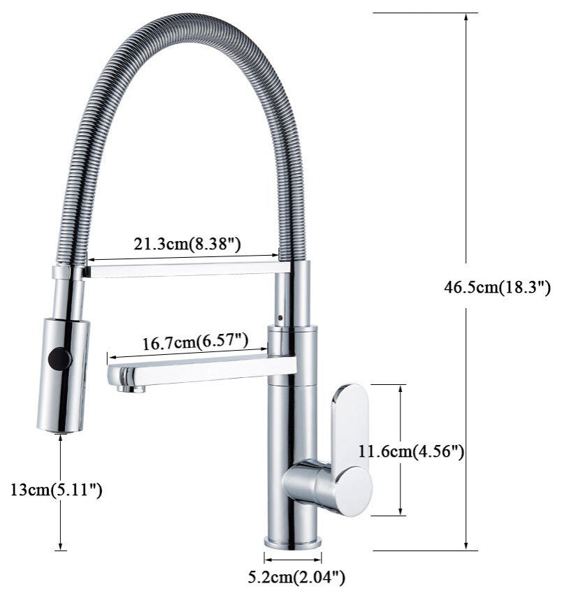 Deck Mounted Swivel Spout Pull Down Kitchen Faucet