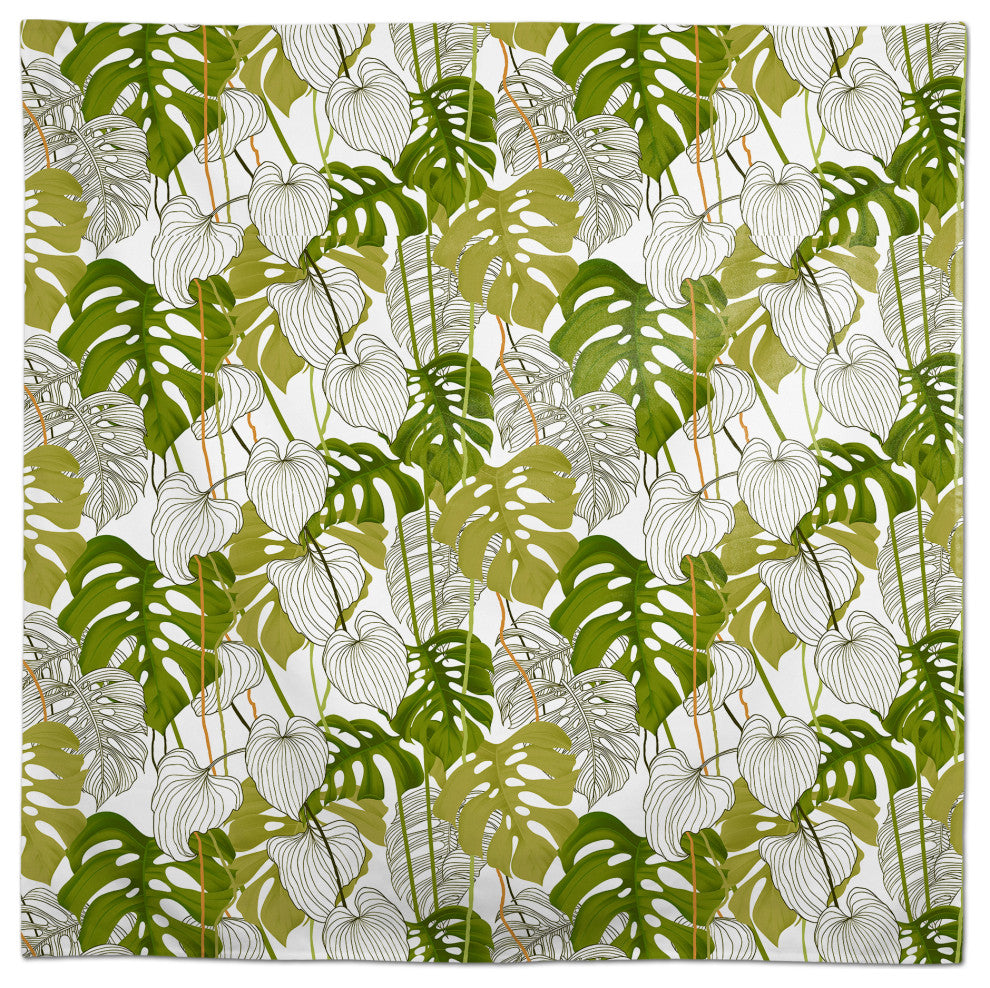 Yellow Green Monstera 58x58 Tablecloth
