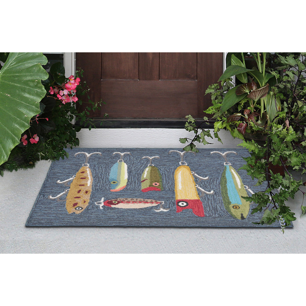 Frontporch Playing Hooky Indoor/Outdoor Rug Gray, Gray, 2'6x4'