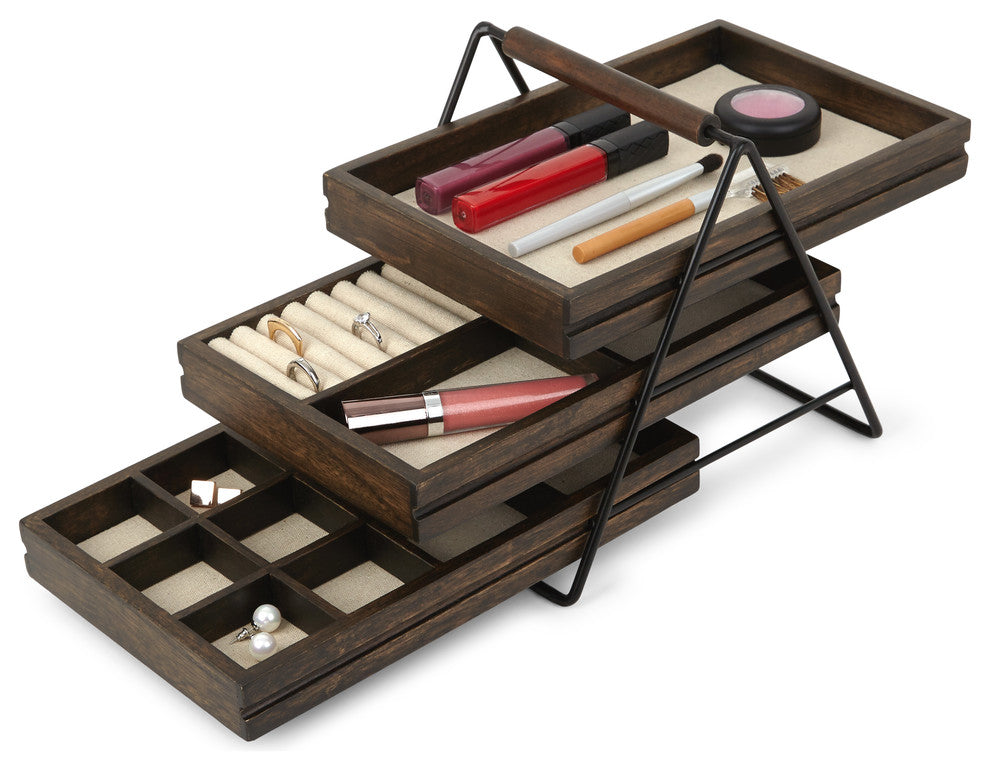 Terrace Jewelry Organizer Black, Walnut