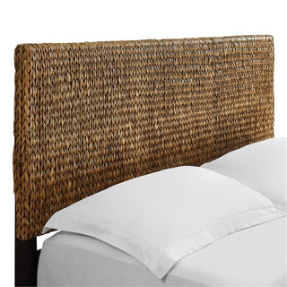 Crosley Furniture Edgewater Contemporary Wood/Rattan Queen Headboard - Sea Grass