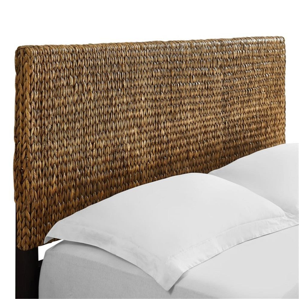 Crosley Furniture Edgewater Contemporary Wood/Rattan Queen Headboard - Sea Grass