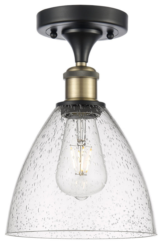 Innovations 516-1C-BAB-GBD-754 1 Light Semi-Flush Mount, Black Antique Brass