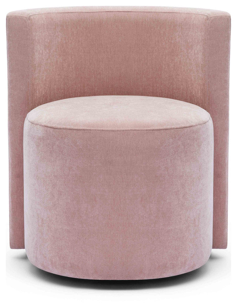Alyssa Chenille Rolling Desk Chair, Pink Upcycled Velvet