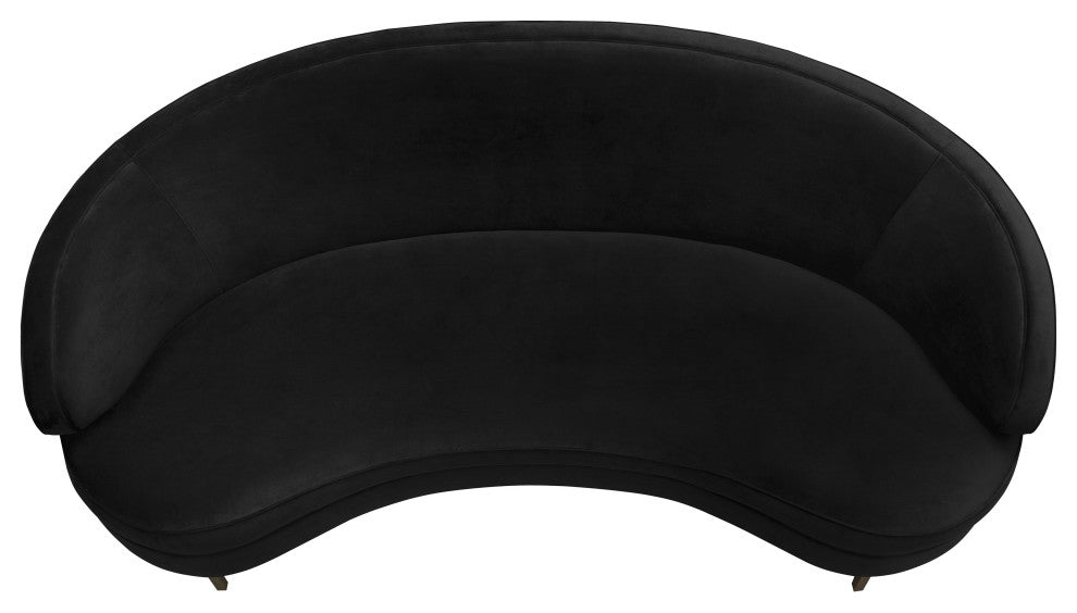 Baila Black Velvet Sofa - Black