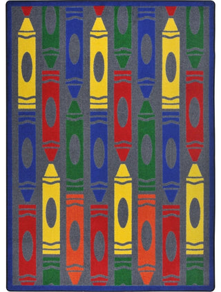 Playful Patterns Rug, Jumbo Crayons, Rainbow, 5'4"x7'8"