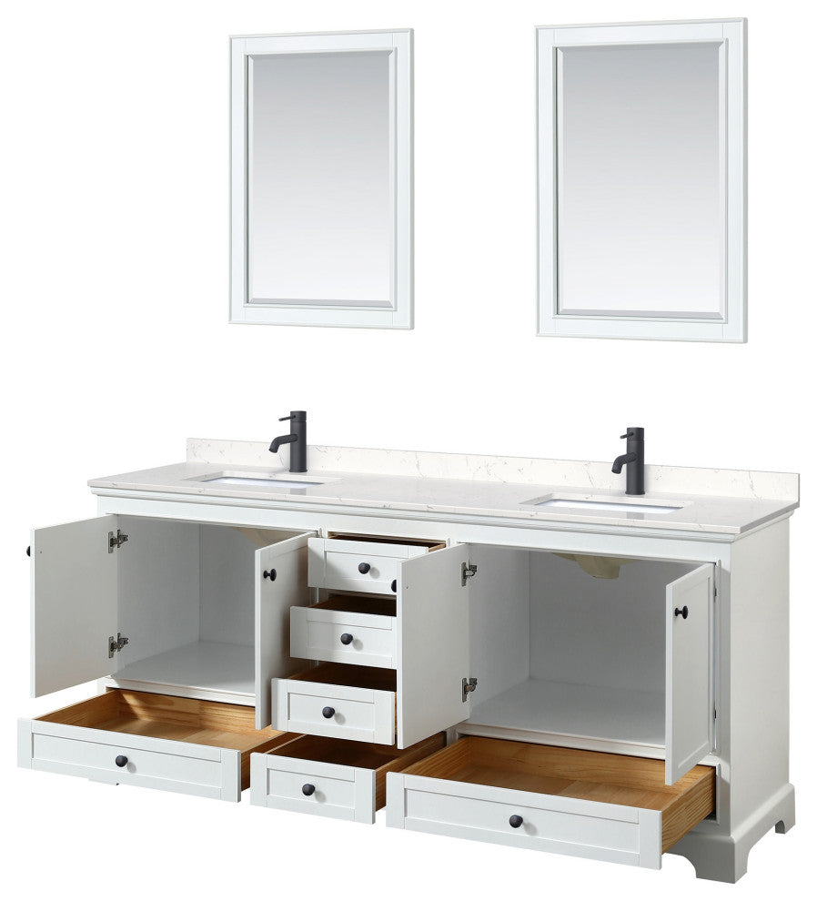 Wyndham Collection WCS202080D-VCA-M24 Deborah 80" - Dark Gray / Carrara