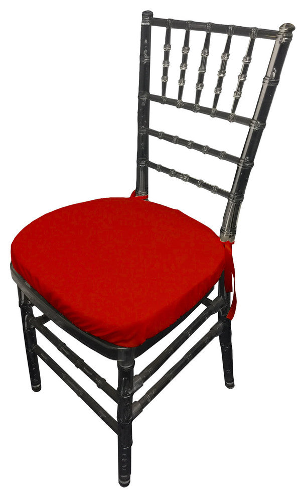 LA Linen Chiavari Chair Cushion Cover, Set of 4, Red