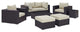 Convene 8 Piece Outdoor Patio Sectional Set, Espresso Beige