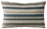 Plutus Blue Lanes Stripe Luxury Throw Pillow, 18"x18"
