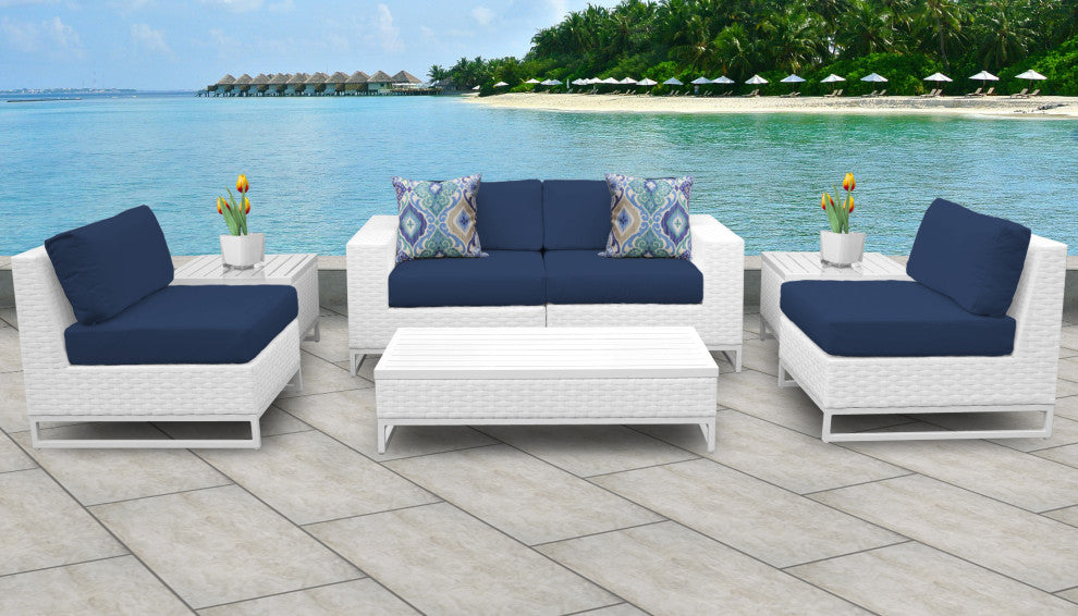 Miami 7 Piece Outdoor Wicker Patio Furniture Set 07e