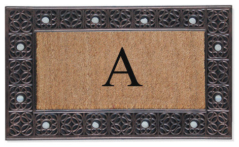 A1HC First Impression Rubber and Coir Decorative Tray Doormat 18"x30", A