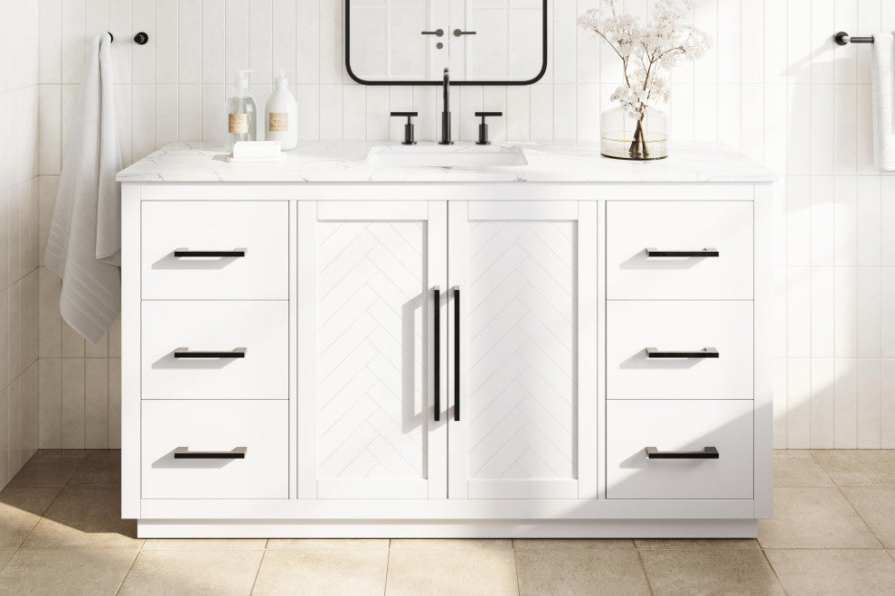 Home Living 60" Single Bathroom Vanity, White