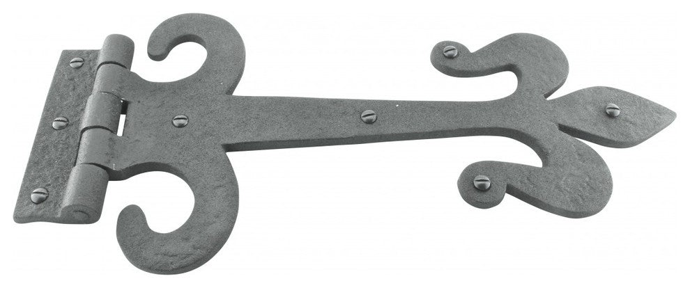 Black Door Gate Strap Hinges 12" Long Wrought Iron Powder Coated Pack of 10