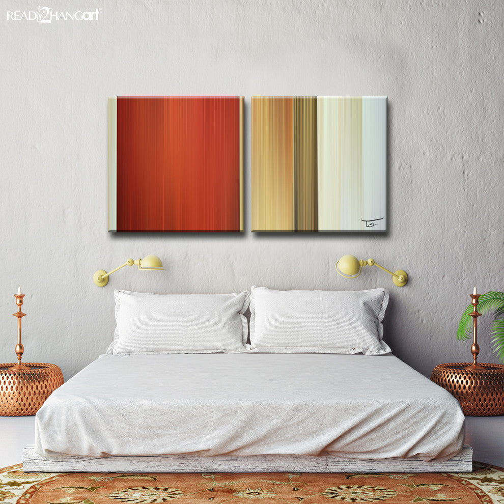 Ready2Hangart  'Blur Stripes Lxiv' By Tristan Scott Canvas Art Set, 2 Panels
