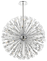 Victor 50" Crystal Starburst Round Pendant, Chrome