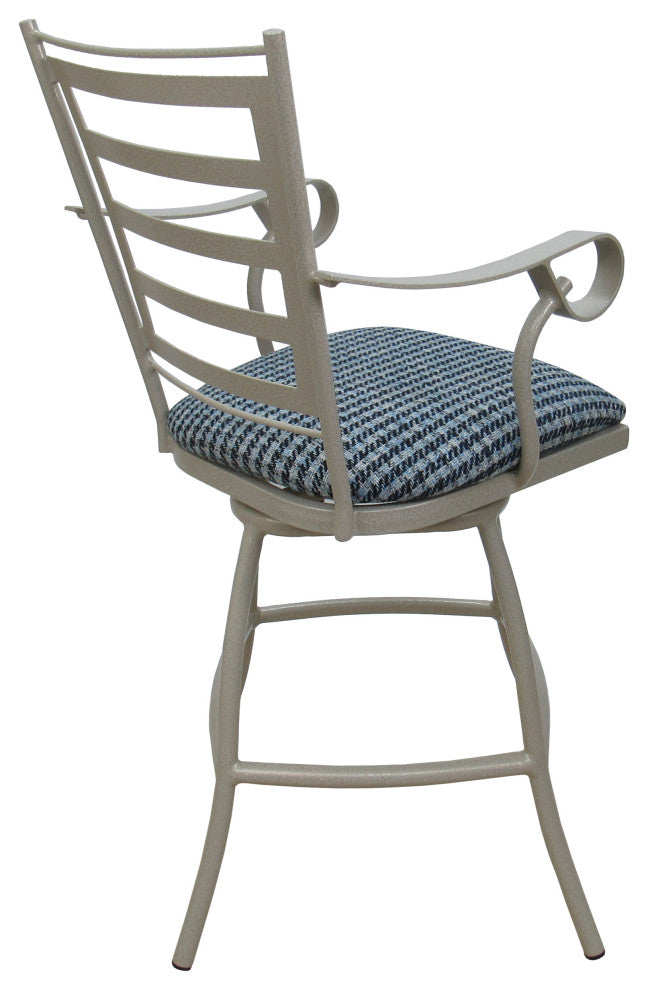 Outdoor/Indoor 26" 30" or 35" Bar Stool Jenna, Coco Indigo Blue, Beige, 26"