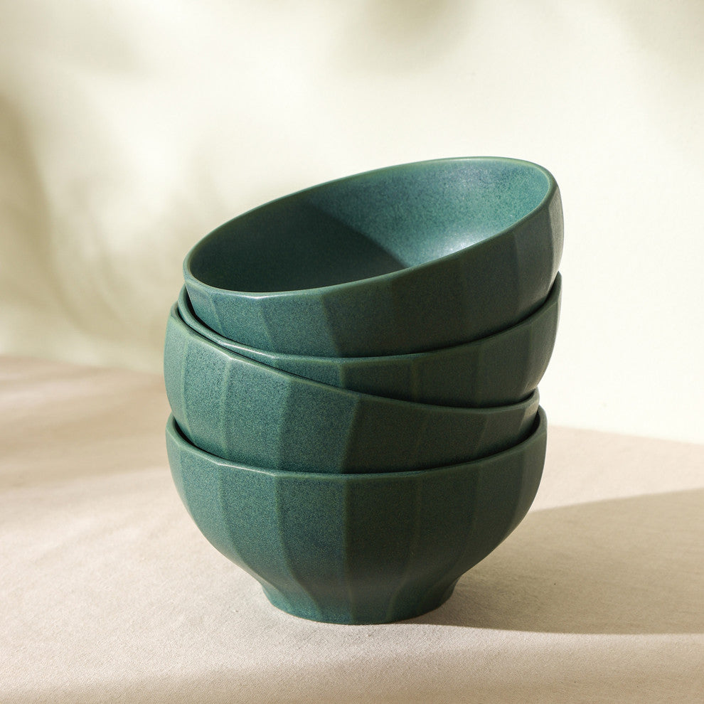 Stone Lain Rio Stoneware Bowl Set of 4, Green