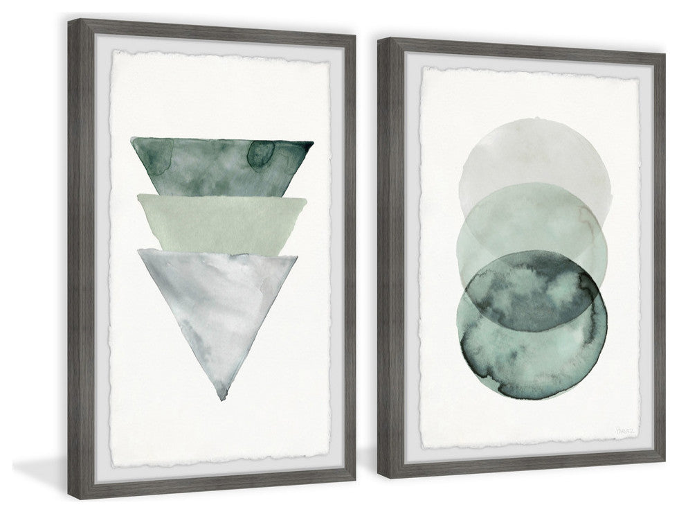 Midnight Forest Shapes Diptych, 16"x12"