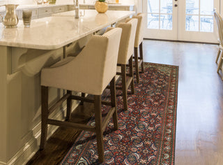 Fine Vintage Distressed Martha Navy/Red Runner, 3'6 x 9'6