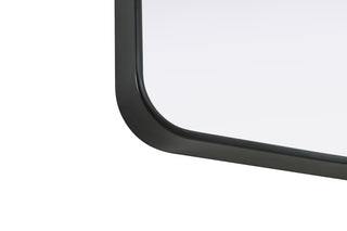 Home Living Contour Metal Rectangle Mirror 18x36, Black