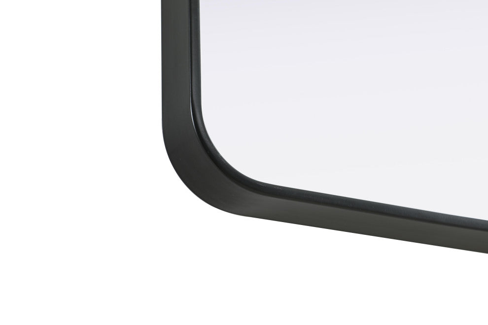 Home Living Contour Metal Rectangle Mirror 18x36, Black