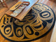 Rande Moon Mask, Shiny Brass, 8' Round