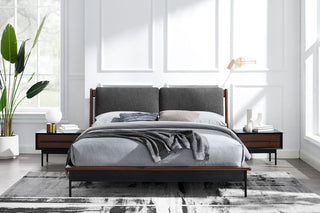 Park Avenue Platform Bed with Fabric, Ruby, King