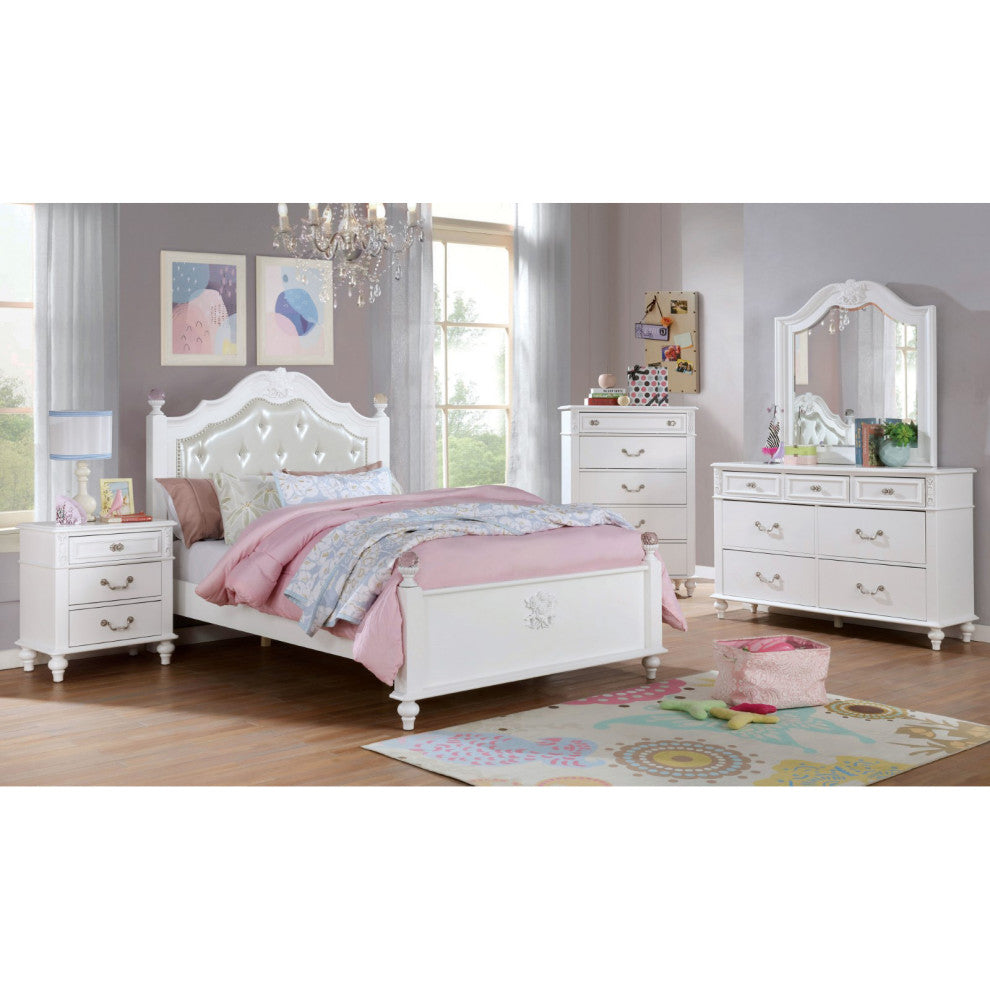 Wooden Chest with 5 Drawers, White