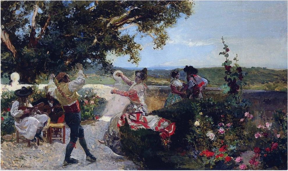 Joaquin Sorolla Y Bastida Valencian Dance in an Orange Grove Gallery Wrap Canvas