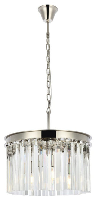 Elegant Lighting 1208D16/RC Sydney 3 Light 16"W Crystal Pendant - Matte Black
